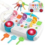 Baby Toys for 1 Year Old Girls Boys - 6 IN 1 Montessori Toys for 1 Year Old Girl Gifts Toddler Travel Musical Toys Busy Board With Animals Keys Educational Toy Birthday Gifts for 1 Year Old Girl Boy