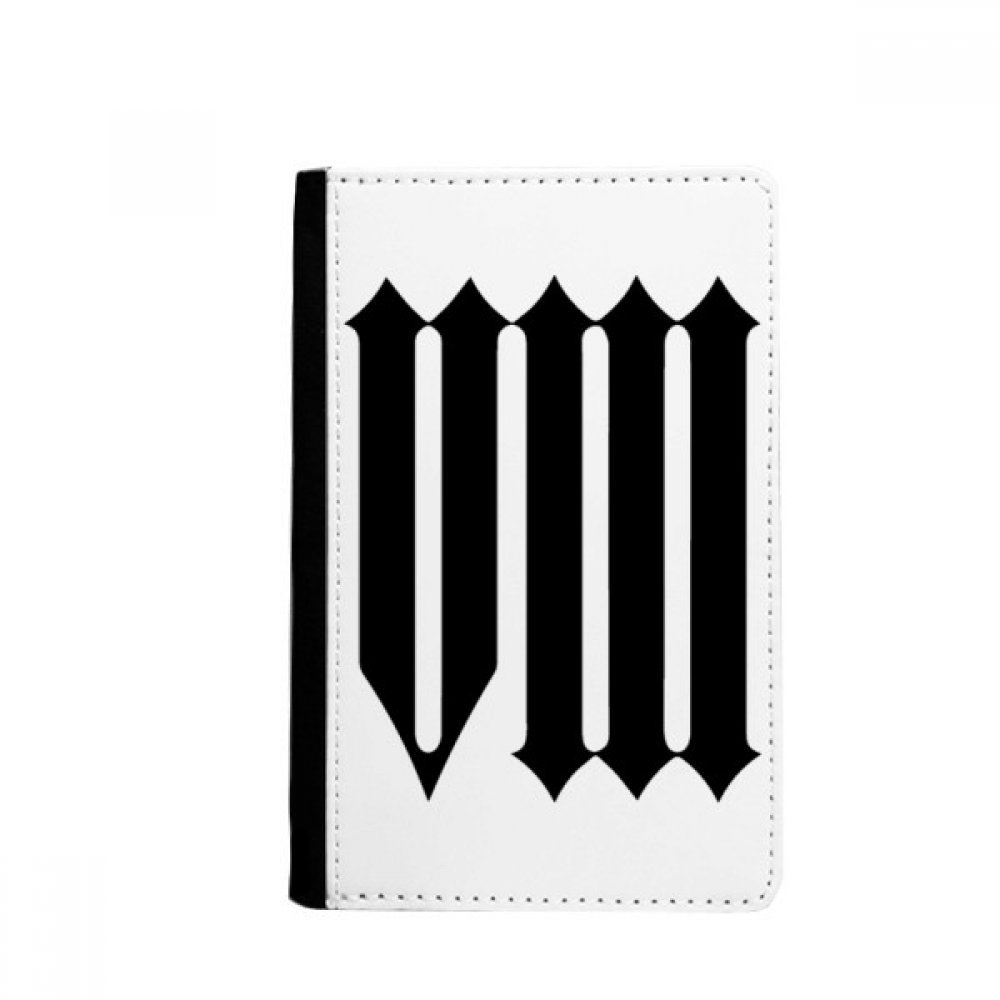Roman numerals Eight In Black silhouette Passport Holder Notecase Burse Wallet Cover Card Purse