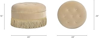 Jennifer Taylor Home Yolanda 24" Round Upholstered Accent Ottoman
