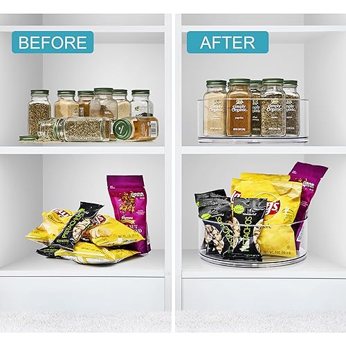 Sorbus Lazy Susan Organizer, Clear Turntable Organizer (Tall 2 Pack) by Sorbus - Used condition - Image 4
