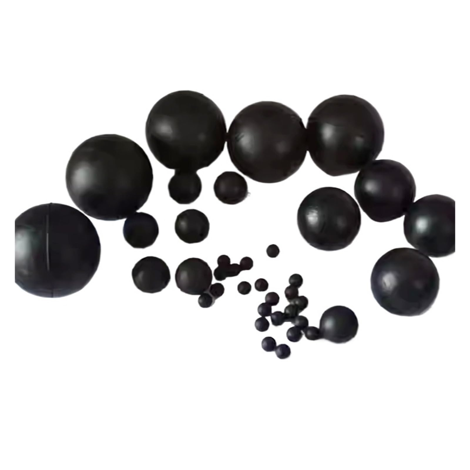 1-5 Stück runde, massive schwarze Gummikugeln zur Vibrationsreinigung von Sieben, elastisch, Durchmesser 43/45/48/50/53-127 mm, industriell(100mm,2PCS)