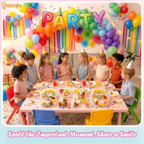 Image of Pooqla 10 inch Acrylic Letter Charcuterie Tray Birthday Party Fillable Box R