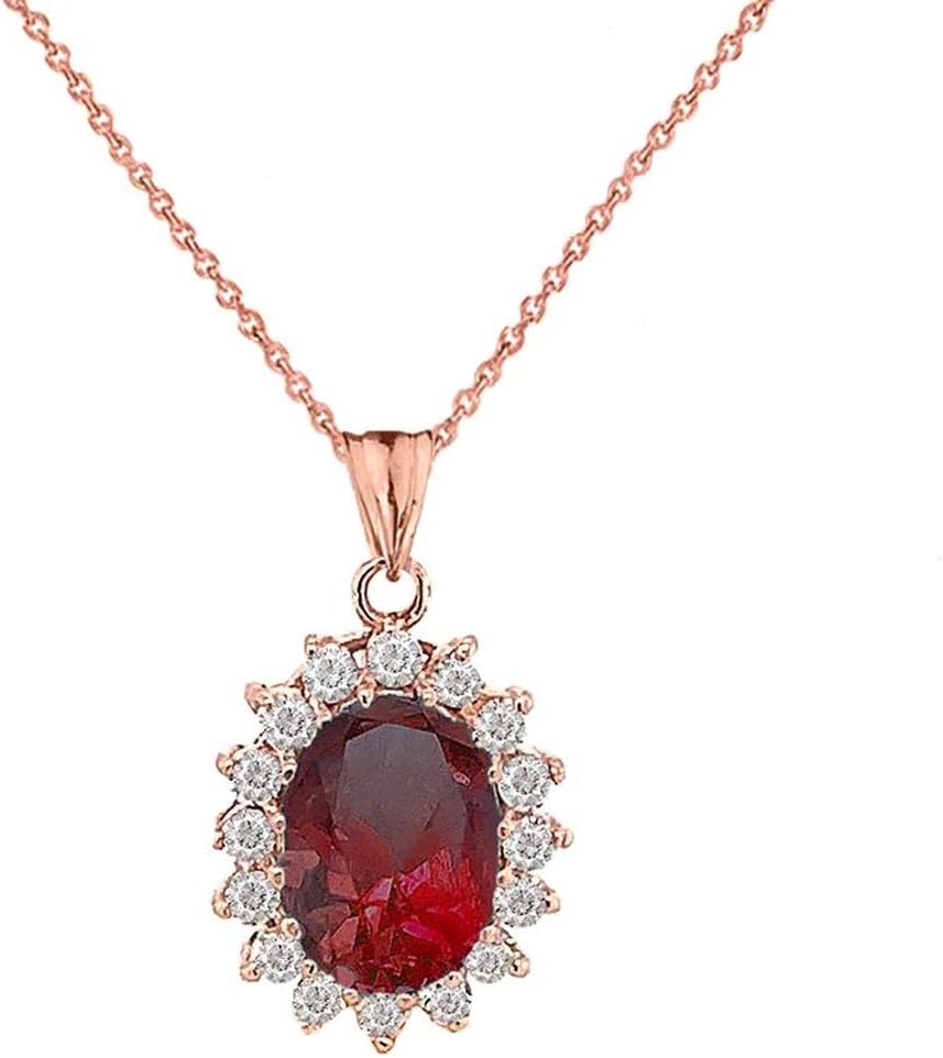 Certified 10k Gold Genuine Garnet Fancy Charm Pendant Necklace
