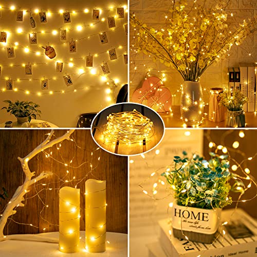 Brightown 24 Pack Fairy Lights Battery Operated - 7Ft 20 Led Mini String Lights Silver Wire Waterproof Firefly Starry DIY Lights for Bedroom Patio Wedding Party Christmas Decor (Warm White) - Image 6