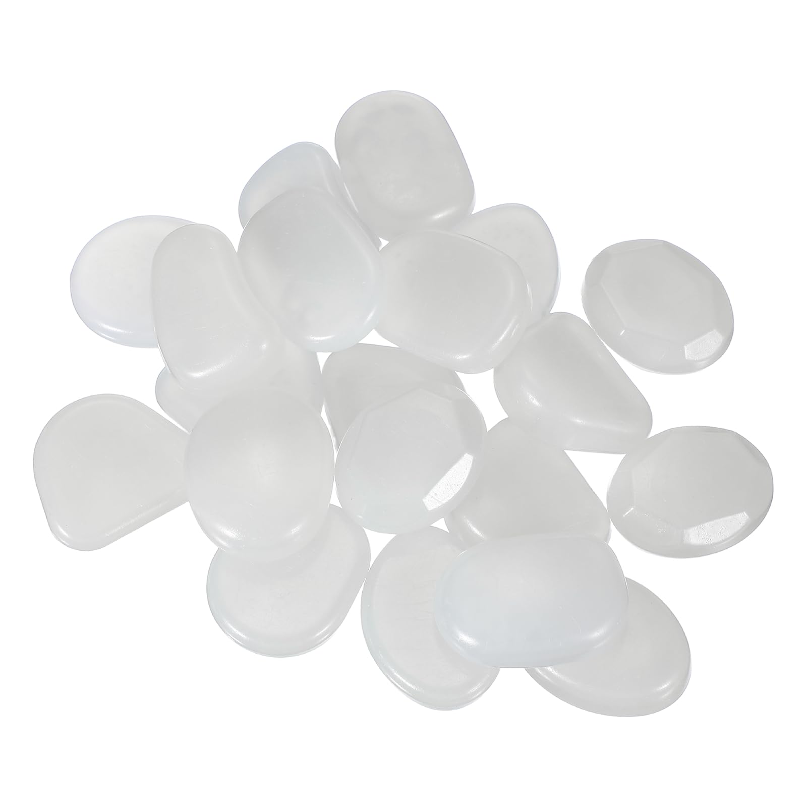 YELARXI Large Glow in the Dark Stones, Luminous Pebbles Stones Glowing Rocks Decorative Light Up Pebbles Fitting for (Fish Tank/Outdoor Garden Decor/Yard/Walkway) 20 Pcs & White