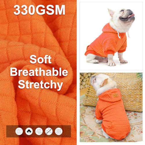 Image of BEAUTYZOO Dog Hoodies Sweater for Large Dogs,Waffle‑Like Laminated Pet Coat | Warm Dog Sweatshirt with Pocket & Leash Hole,Pullover Clothes for Girl Boy Dogs,Stretchy & Easy‑On‑Off,Labrador & Great Danes