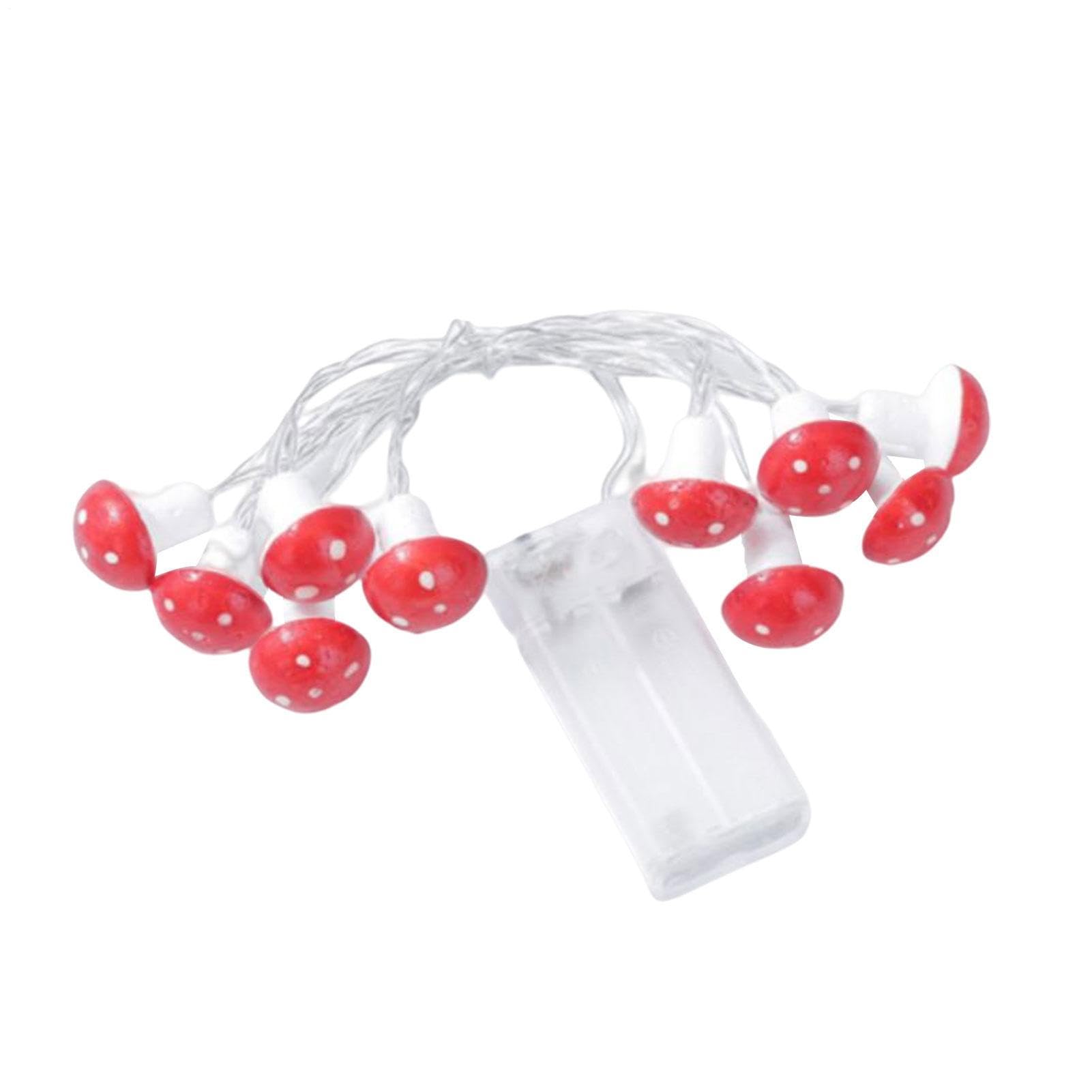 Mushroom String Lights - LED Decorative Yard Lamp, Colorful Festive Light