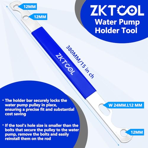 ZKTOOL Fan Clutch Wrench Set,32mm & 36mm Clutch Fan Tool Wrench,Water Pump Pulley Holder Removal Tool For BMW, Ford, GM, dodge,Chevrolet,jeep Fan Clutch Removal Kit,Water Pump Holder. - Image 5