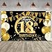 Produktbild 18 Geburtstag Party Dekoration - Geburtstag Hintergrund Banner Extra Große Schwarz Gold Dekoration für Männer Mädchen Geburtstag Sfeier Liefert Foto Prop Kuchen Tisch Banner (A 185x110)