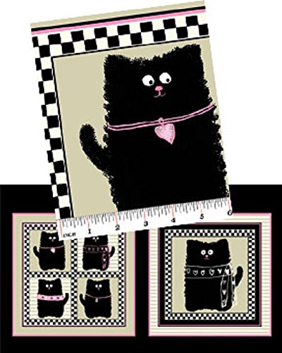 Smudgy Cat Tan Cotton Quilting Fabric Panel - 60cm x 110cm - Benartex