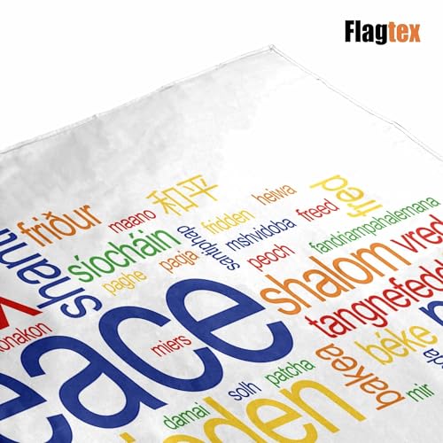 Bandera grande con palabras de paz de tela para jardin pancarta decorativa resistente al viento 6