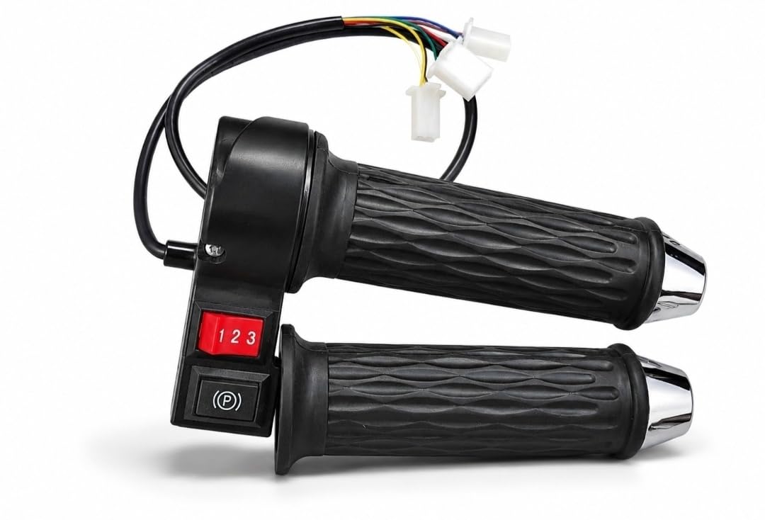 Rock World Universal EV Throttle for 24v 36v 48v 60v 72V Compatible with Electric Scooter Ebike E-Cycles E-Rickshaw E-kit with Three Speed Mode and Parking Button-image-29