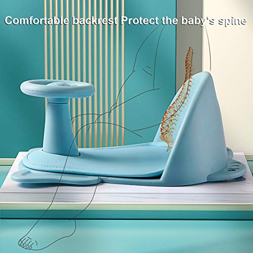 Maioli Baby Bath Seat Soft Support (Blue) Non-Slip Infants Baby Bath Chair- Soft Mat Backrest Suction Cups for Stability Recommended for Ages 6-12 Months - Thumbnail 3