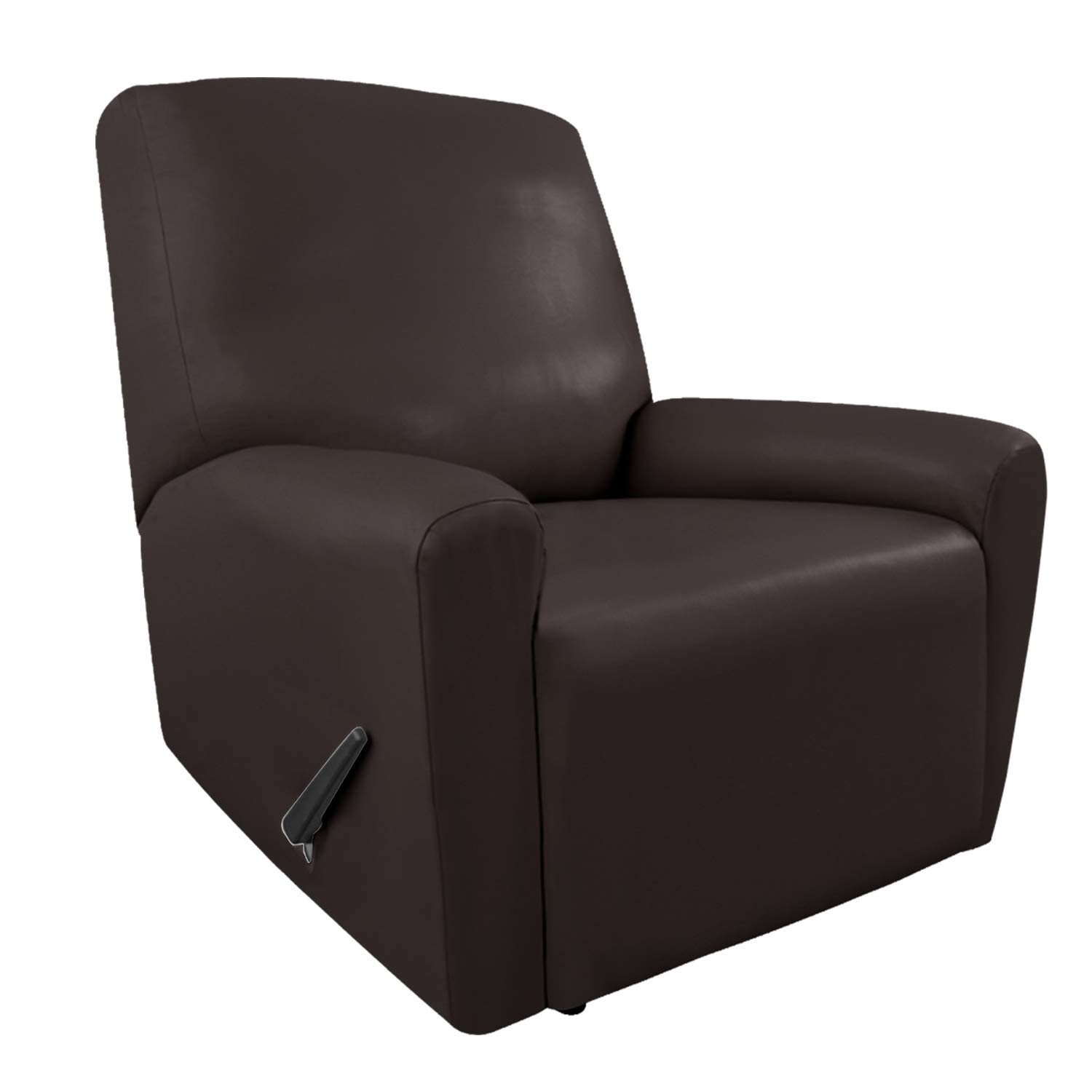 Easy-Going PU Leather Recliner slipcovers, Waterproof Stretch Sofa Covers, 4 Pieces Stretch Furniture Protector, Anti-Slip Elastic Strap Shield Pets Kids Children Cats Dogs (Recliner, Chocolate) โ image 1