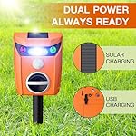 2 Packs Ultrasonic Animal Repeller Solar Powered Outdoor, 360° Ultrasonic Cat Repeller with LED Flashing Light, Waterproof Deer Repellent Devices for Repelling Sankes, Raccoons, Cats, Dogs, Rabbits - Image 4