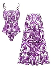Purple Swimsuit and Skirt