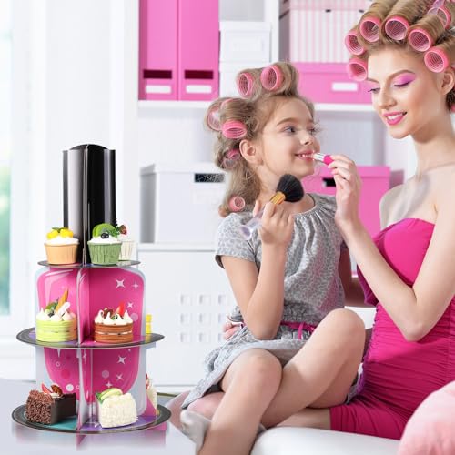 Décor de Fête Spa et Support à Cupcakes Rose pour Éviter un Buffet Encombré - 7