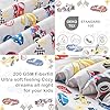 Mooreeke 4 Pieces Toddler Bedding Set - Soft Race Cars Toddler Comforter Sets for Girls, Includes Quilted Comforter, Flat Sheet, Fitted Sheet and Pillowcase, Bed in A Bag for Baby Bedroom #2