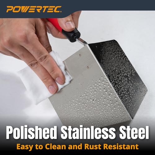 Image of POWERTEC 5 inch x 4 inch Stainless Steel Inside Corner Drywall Knife for Gyprock and Plasterboard - 1 PK (72176)