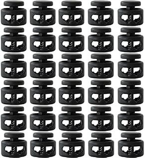 J.CARP 30Pcs Ball Shape Plastic Cord Locks End Spring Toggle Stopper, Single Hole Elastic Cord Adjuster, Suit for Hat Straps, Drawstrings, Bags, Shoelaces, Clothing, Paracord, and more