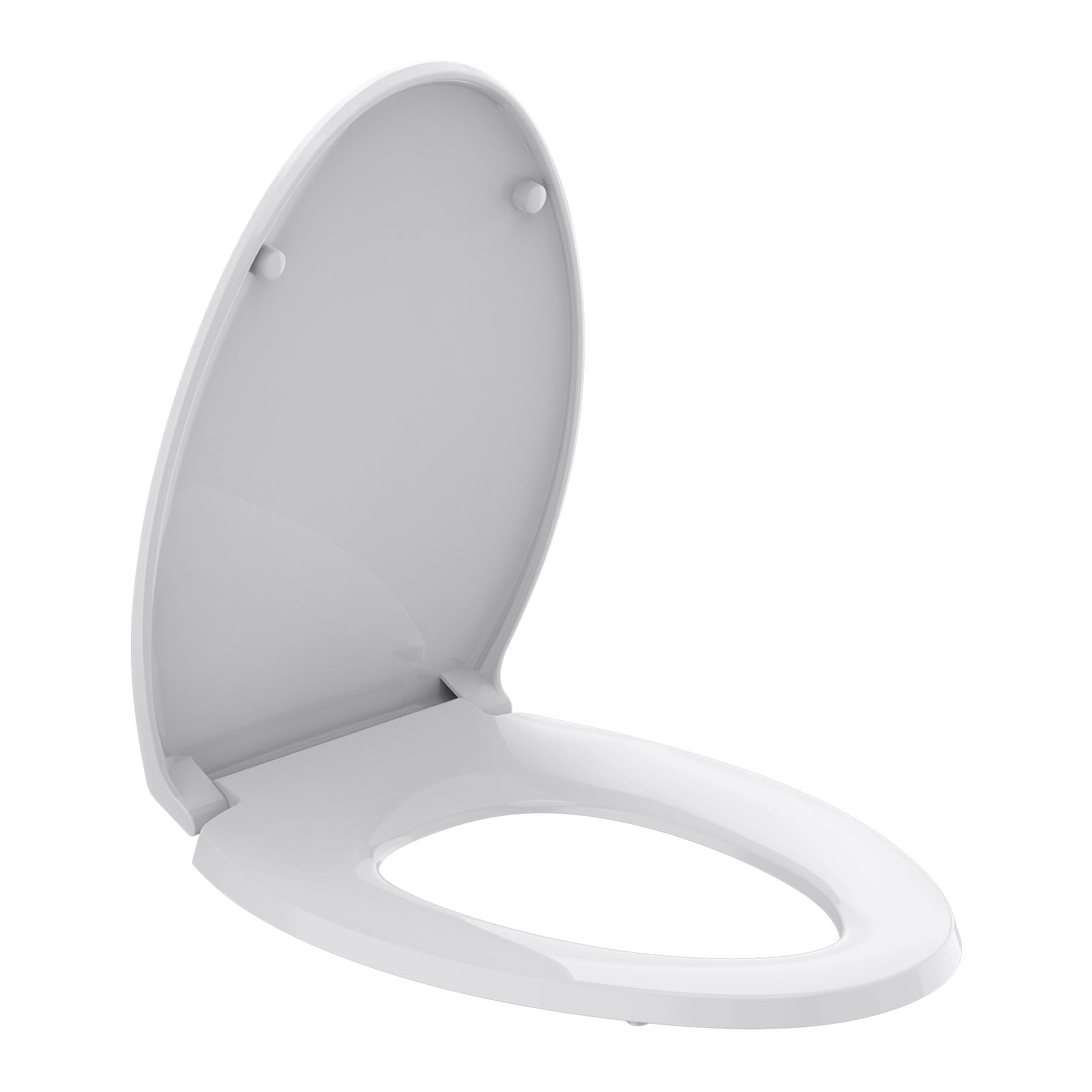 R&T Elongated Toilet Seat Slow Close Heavy Duty Standard Toilet Seat, Easy to Install, Easy to Remove, Plastic White