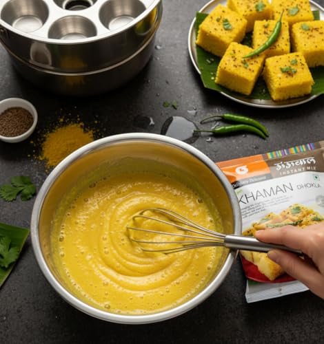 Image of Gangwal Khaman Mix 500g Pack Of 5 |Gujrati Khaman Dhokla Instant Mix | Ready-to-Cook Gujarati Snack | Soft & Spongy in Minutes | 100% Natural Ingredients | Gluten-Free | No Preservatives | Authentic Taste