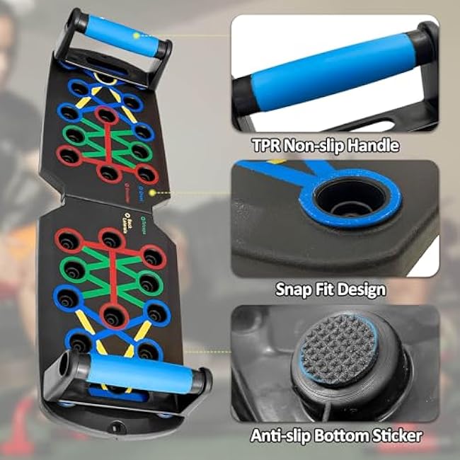 Sutekus Push Up Board for Men & Women Multi-function Detachable Push Up Bar for Strength Training Portable Home Gym Workout Equipment