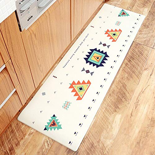 YUGUOCF Kitchen Mat Infant Shining Pu Leather Kitchen Mat Oil-Proof Anti-Skid Kitchen Mat 45X150Cm/18X59In Comfortable Foot Pad Durable Waterproof