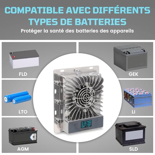 Régulateur solaire MPPT 600W doté d'une efficacité de 99% et refroidissement air - 6