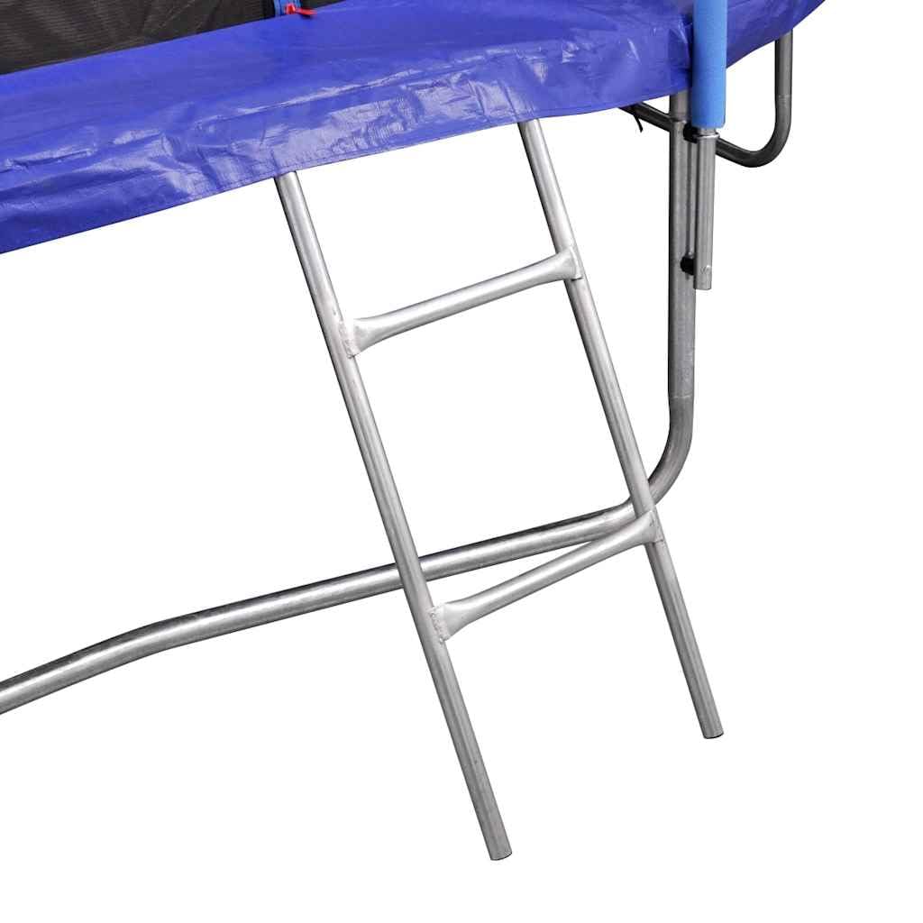 Set di 5 trampolini da 4,57 m, per giardino, outdoor, bambini, fitness, salto, movimento, tempo libero, resistente alle intemperie, pieghevole, con scaletta, rete imbottita e telo protettivo