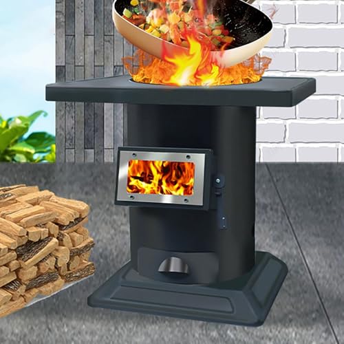 Estufa Pellets, Estufa LeñA Interior con VáLvula De Sellado De Llama Y Horno For Cocinar, Hervir Agua Y Mantener La Comida Caliente