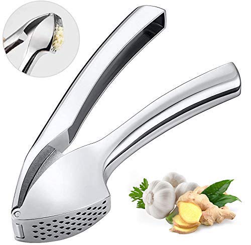Prensa de ajos, picadora de ajos, picadora de jengibre, mango de acero inoxidable, ahorro de mano de obra para chef en casa