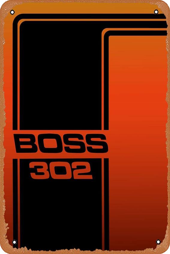 muecddoa Vintage Look Metal Sign - Cars Models Mustang Boss 302 Poster - 8 x 12 Tin Sign
