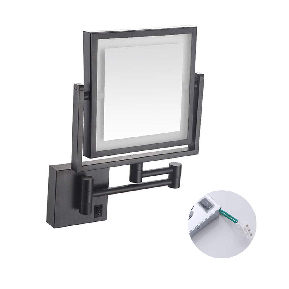 Miroir de Maquillage Mural Miroir Grossissant 3X Pliant Miroir Double Face Extension Color 1