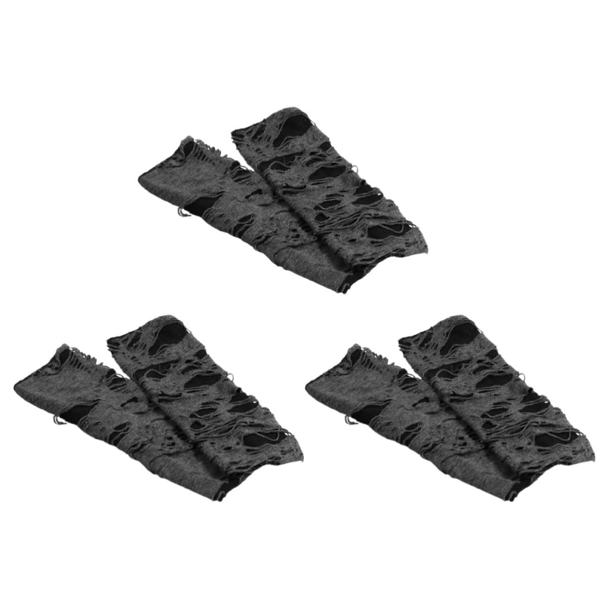 Healeved 12 Pares Guantes Punk sin Dedos Negros de Poliéster para Halloween