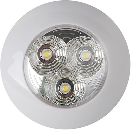 Amazon 車 室内灯 Ledルームランプ 丸型 3w 330lm インテリアライト 船 ハイエース キャンピングカー トラック用 Dc12v 24v兼用 6000k白光 2年保証 Lightronic ルームランプ 車 バイク