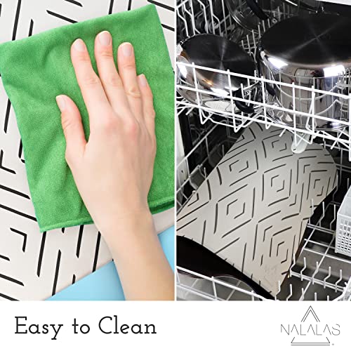 Nalalas Bohemian Large Waterproof Dog Mat - Food & Water Pet Food Mat, Cat Food Mat, Dog Food Mat For Floors - Waterproof Nonslip Eco-Friendly Pet Dog Placemats - Food & Water Dog Bowl Mats 16.5"X28" #TOP7