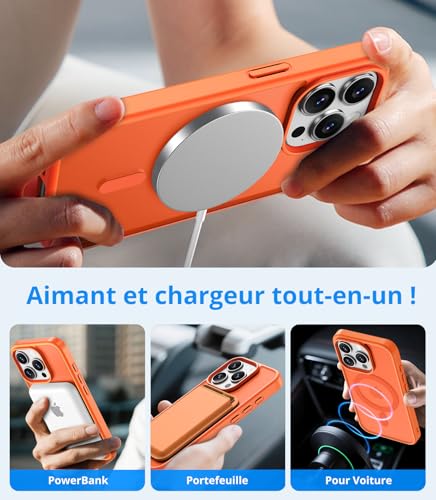Coque iPhone 15 Pro Max orange avec MagSafe pour sécuriser vos déplacements - 3