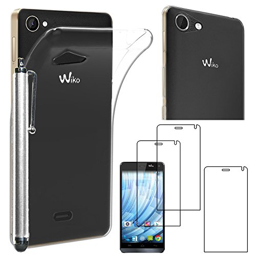 ebestStar - Coque pour Wiko Getaway, Etui Protection Silicone Transparent Antichoc, Souple Slim + Stylet + 3 Films d'écran, Transparent