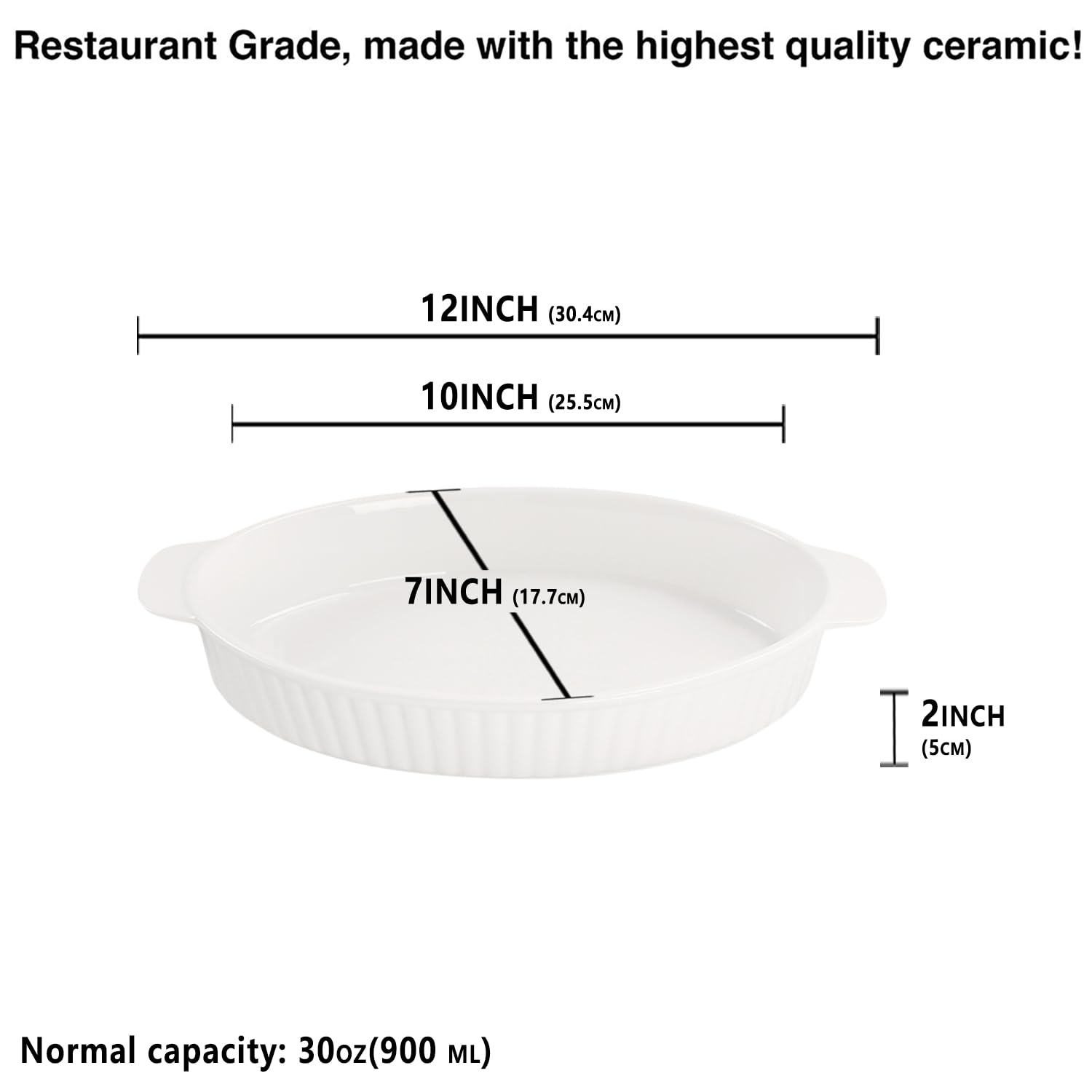jinsongdafa 10 x 7 Inch Oval Au Gratin Baking Dishes, Set of 2, Porcelain Baking pan Oven Safe, Roasting Lasagna Pans, for Casserole Dish, Pie Plate, Baking, scalloped potatoes, shepherds pie