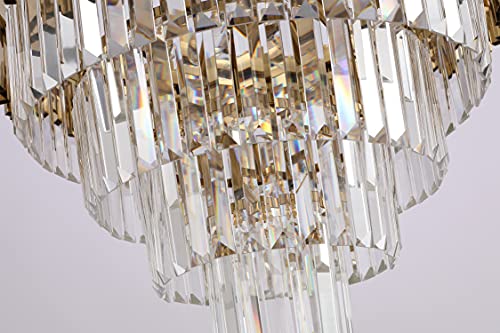 Akeelighting Crystal Chandelier Gold Chandeliers Modern 6 Tier High Ceiling Foyer Staircase Chandelier Light Fixture 17 Light Luxury Contemporary Living Dining Room Large 35.4" #TOP4