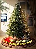 Menz Premium künstlicher Weihnachtsbaum GRÜN 180 cm – Naturgetreuer Weihnachtsbaum künstlich mit 800 Spitzen & Ständer für Familienfeiern, feuerfest jahrelang wiederverwendbar