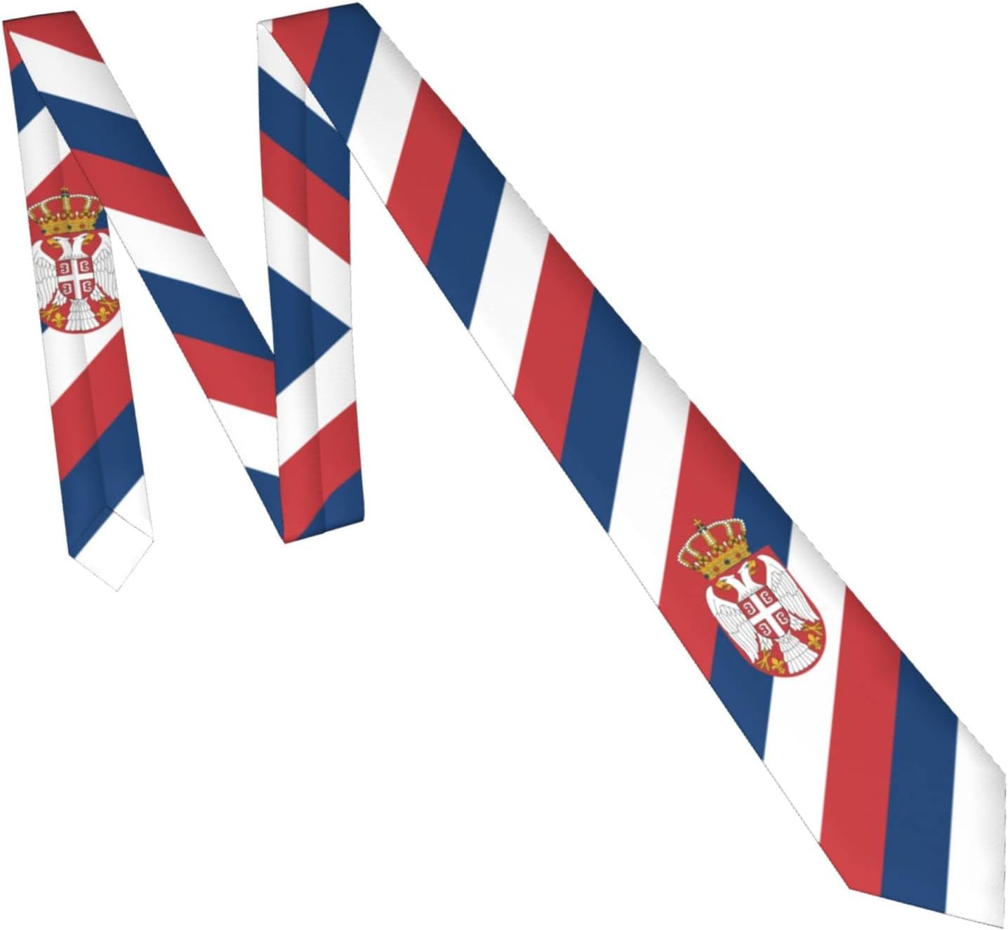 Serbia Flag Emblem Cool Striped Necktie Men'S Neck Ties Mens Party Business Neckties Soft Tie