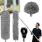 Plumeau télescopique 6 m, Outil de Nettoyage de gouttière de Manches Télescopiques de 1...