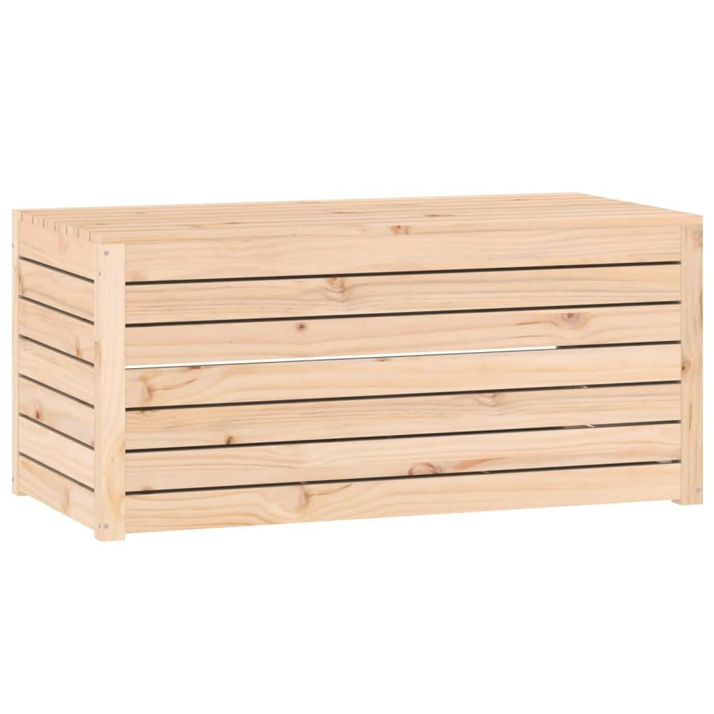 Gartenbox aus Kiefer-Massivholz 101x50,5x46,5 cm mit Deckel für robuste Aufbewahrung von Werkzeugen und Utensilien, wetterfeste Outdoor-Box mit reichlich Stauraum
