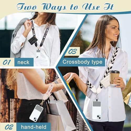 Image of 4Pcs Clip and Go Strap for Phone with Wallet Crossbody | Phone Strap with Zippered Pouch, Phone Strap with Wallet Can Be Held or Crossbody with 4 Colors