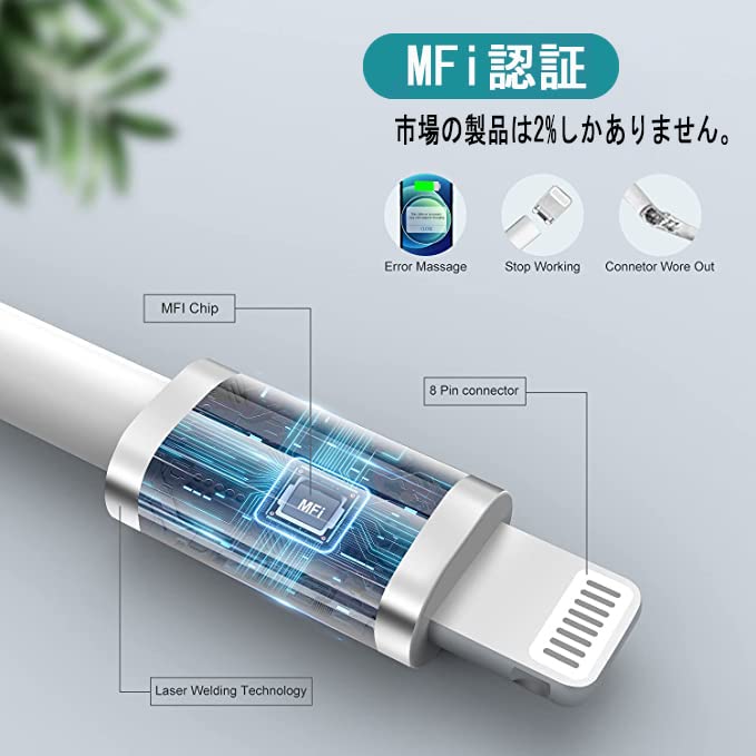 Amazon.co.jp: iPhone 充電ケーブル 純正 【1.8M 3本セット
