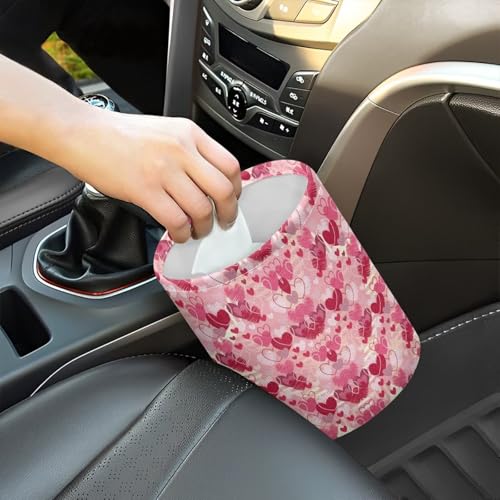 Image of Car Trash Can Collapsible Auto Waste Basket Container with Adjustable Strap Waterproof Auto Storage Box Travel Accessories, Orange Hippie