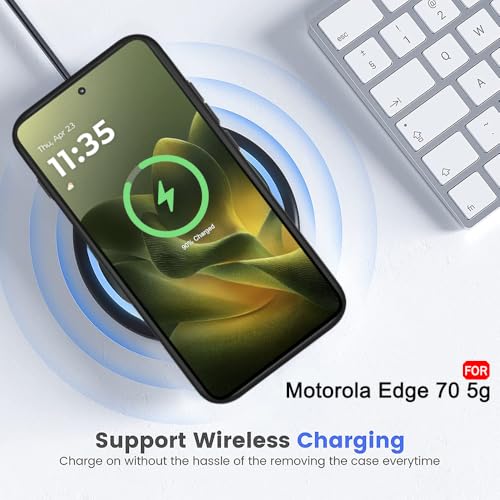 Image of TheGiftKart Hybrid Shockproof Back Cover Case for Motorola Moto Edge 70 5G | Hard Back Cover Case for Motorola Edge 70 5G (PC & TPU, MagSafe Compatible, Transparent Clear Back, Black Sides)
