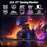 ZZA 27 Zoll Curved Gaming Monitor, 280Hz, 1ms, FHD 1080P, VA, FreeSync – Ansicht 2